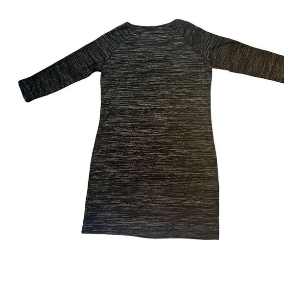 𝅺TWIK by Simons sweater dress long sleeve scoop neck black gray marled size M - Picture 4 of 15